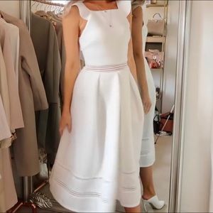 Broderie ruffle sleeve dress